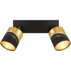 Lampes En Tissu-Luminaires Globo Lighting Plafonnier Globo OR Noir, 2 lumières