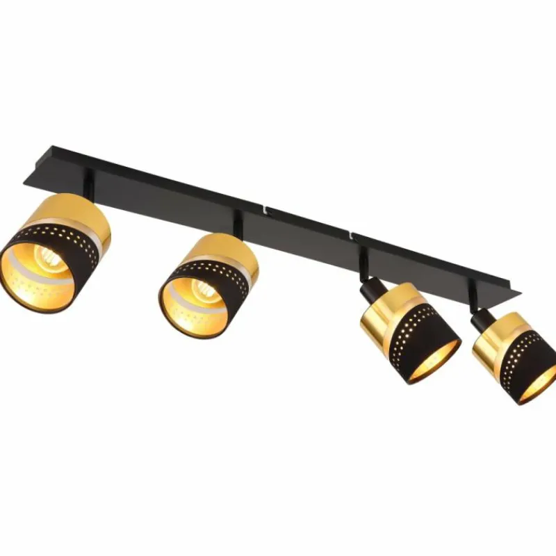 Lampes En Tissu-Luminaires Globo Lighting Plafonnier Globo OR Noir, 4 lumières