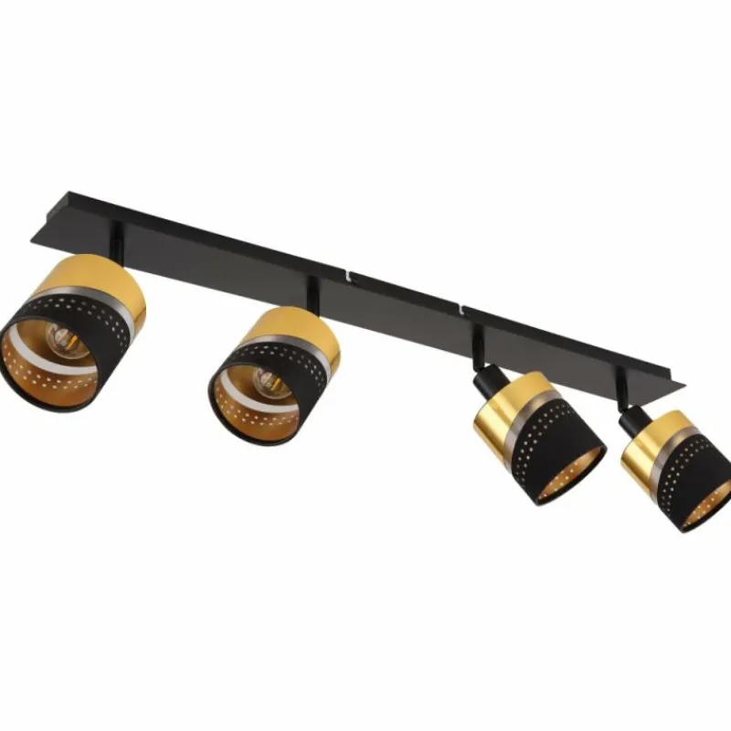 Lampes En Tissu-Luminaires Globo Lighting Plafonnier Globo OR Noir, 4 lumières