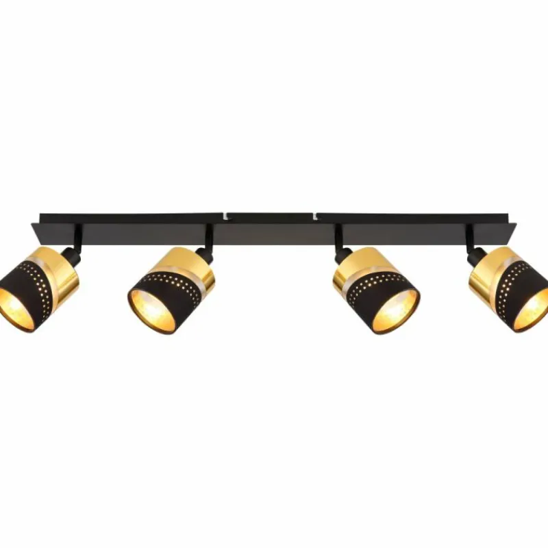 Lampes En Tissu-Luminaires Globo Lighting Plafonnier Globo OR Noir, 4 lumières