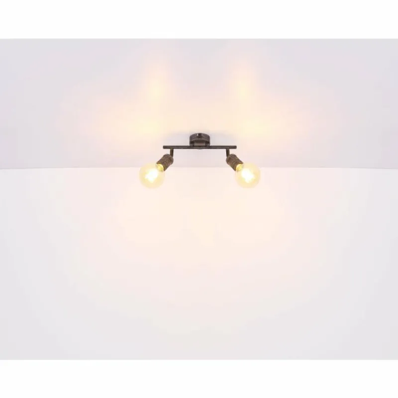 Luminaires Globo Lighting Plafonnier Globo OTTILIE Brun foncé, Nickel mat, 2 lumières* Spots Et Projecteurs