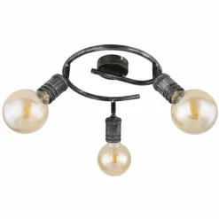 Luminaires Globo Lighting Plafonnier Globo OTTILIE Brun foncé, Nickel mat, 3 lumières* Spots Et Projecteurs