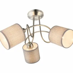 Lampes En Tissu-Luminaires Globo Lighting Plafonnier Globo Paco Nickel mat, 3 lumières