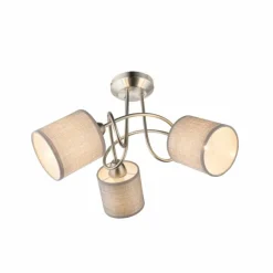 Lampes En Tissu-Luminaires Globo Lighting Plafonnier Globo Paco Nickel mat, 3 lumières