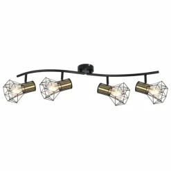 Lampes Vintages & Rétros-Luminaires Globo Lighting Plafonnier Globo PRISKA Noir, 4 lumières