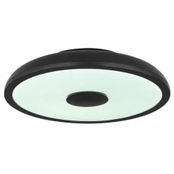 Luminaires Globo Lighting Plafonnier Globo RAFFY LED Noir, Blanc, 1 lumière, Télécommandes, Changeur de couleurs* Éclairage Led