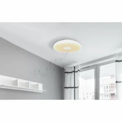 Luminaires Globo Lighting Plafonnier Globo RAFFY LED Noir, Blanc, 1 lumière, Télécommandes, Changeur de couleurs* Éclairage Led