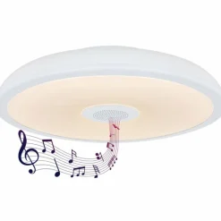 Luminaires Globo Lighting Plafonnier Globo RAFFY LED Noir, Blanc, 1 lumière, Télécommandes, Changeur de couleurs* Éclairage Led