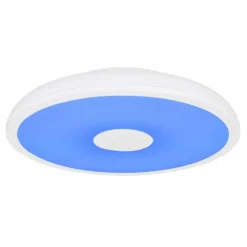 Luminaires Globo Lighting Plafonnier Globo RAFFY LED Noir, Blanc, 1 lumière, Télécommandes, Changeur de couleurs* Éclairage Led