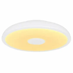 Luminaires Globo Lighting Plafonnier Globo RAFFY LED Noir, Blanc, 1 lumière, Télécommandes, Changeur de couleurs* Éclairage Led
