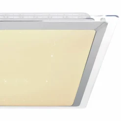 Luminaires Globo Lighting Plafonnier Globo RENA LED Nickel mat, Blanc, 1 lumière, Télécommandes, Changeur de couleurs* Éclairage Led