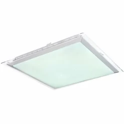 Luminaires Globo Lighting Plafonnier Globo RENA LED Nickel mat, Blanc, 1 lumière, Télécommandes, Changeur de couleurs* Éclairage Led