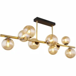 Luminaires Globo Lighting Plafonnier Globo RIHA LED Laiton, Noir, 9 lumières