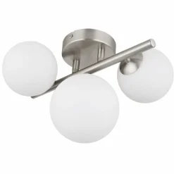 Luminaires Globo Lighting Plafonnier Globo RIHA LED Nickel mat, 3 lumières