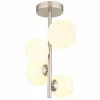 Luminaires Globo Lighting Plafonnier Globo RIHA LED Nickel mat, 4 lumières