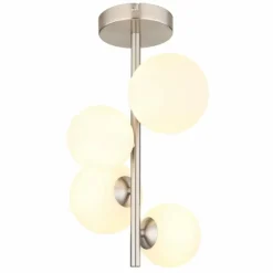 Luminaires Globo Lighting Plafonnier Globo RIHA LED Nickel mat, 4 lumières