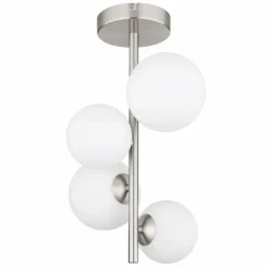 Luminaires Globo Lighting Plafonnier Globo RIHA LED Nickel mat, 4 lumières