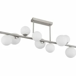 Luminaires Globo Lighting Plafonnier Globo RIHA LED Nickel mat, 9 lumières