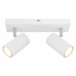 Luminaires Globo Lighting Plafonnier Globo ROBBY Chrome, Blanc, 2 lumières* Spots Et Projecteurs