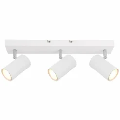 Luminaires Globo Lighting Plafonnier Globo ROBBY Chrome, Blanc, 3 lumières* Spots Et Projecteurs
