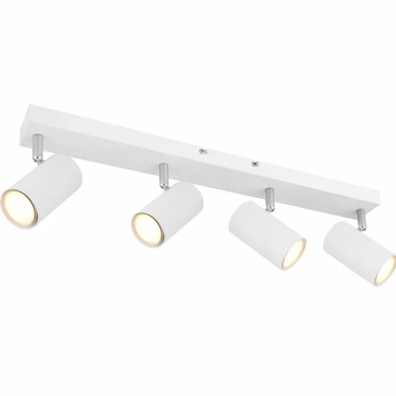 Luminaires Globo Lighting Plafonnier Globo ROBBY Chrome, Blanc, 4 lumières* Spots Et Projecteurs
