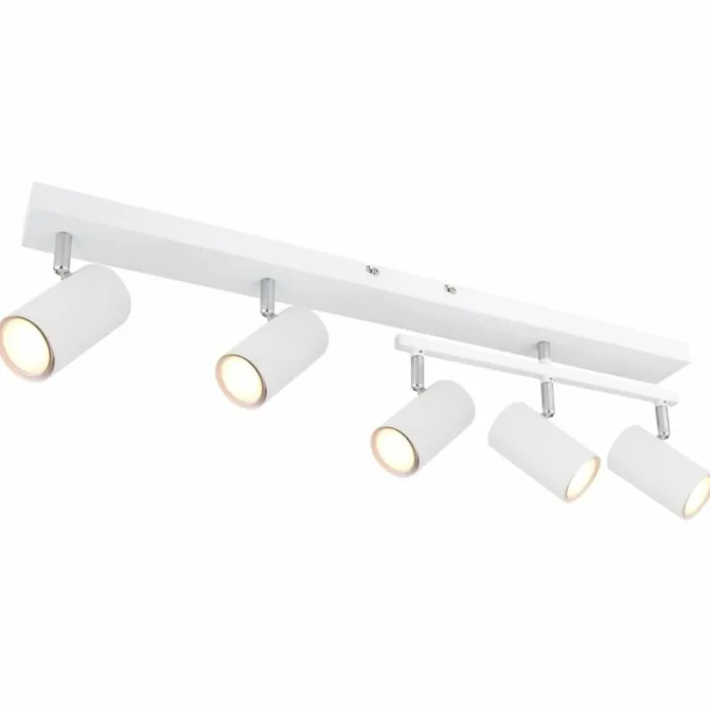 Luminaires Globo Lighting Plafonnier Globo ROBBY Chrome, Blanc, 5 lumières* Spots Et Projecteurs