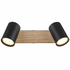 Lampes En Bois-Luminaires Globo Lighting Plafonnier Globo ROBBY Couleur bois, Noir, 2 lumières