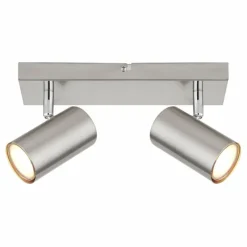 Luminaires Globo Lighting Plafonnier Globo ROBBY Nickel mat, 2 lumières* Spots Et Projecteurs