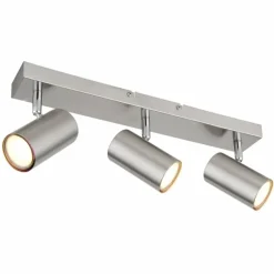 Luminaires Globo Lighting Plafonnier Globo ROBBY Nickel mat, 3 lumières* Spots Et Projecteurs