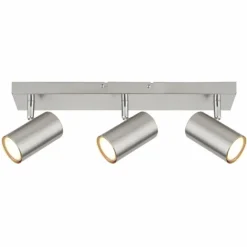 Luminaires Globo Lighting Plafonnier Globo ROBBY Nickel mat, 3 lumières* Spots Et Projecteurs