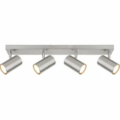 Luminaires Globo Lighting Plafonnier Globo ROBBY Nickel mat, 4 lumières* Spots Et Projecteurs