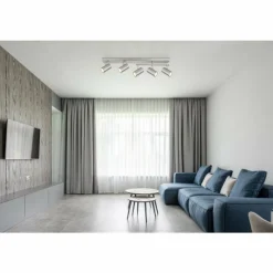 Luminaires Globo Lighting Plafonnier Globo ROBBY Nickel mat, 5 lumières* Spots Et Projecteurs