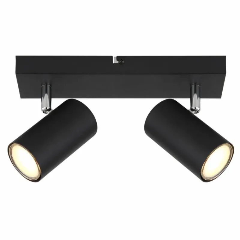 Luminaires Globo Lighting Plafonnier Globo ROBBY Noir, 2 lumières* Spots Et Projecteurs