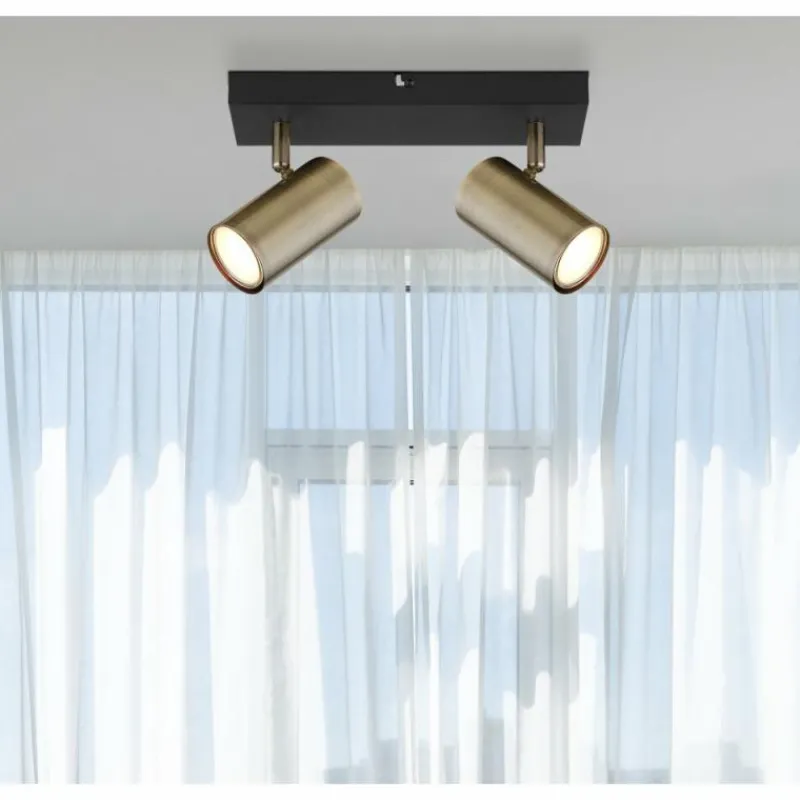 Luminaires Globo Lighting Plafonnier Globo ROBBY Noir, 2 lumières* Spots Et Projecteurs