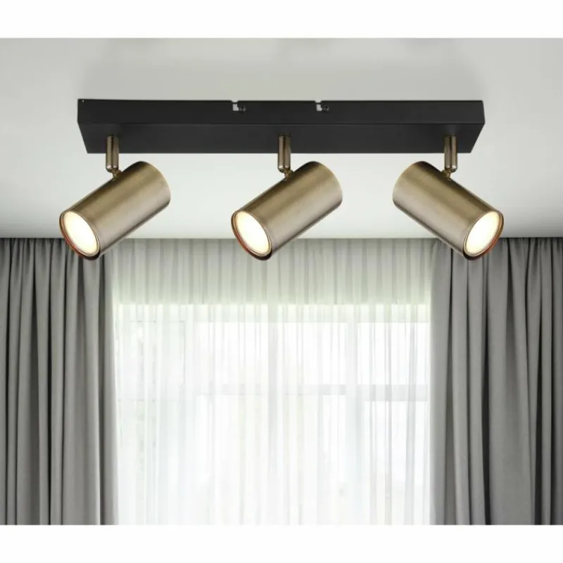 Luminaires Globo Lighting Plafonnier Globo ROBBY Noir, 3 lumières* Spots Et Projecteurs