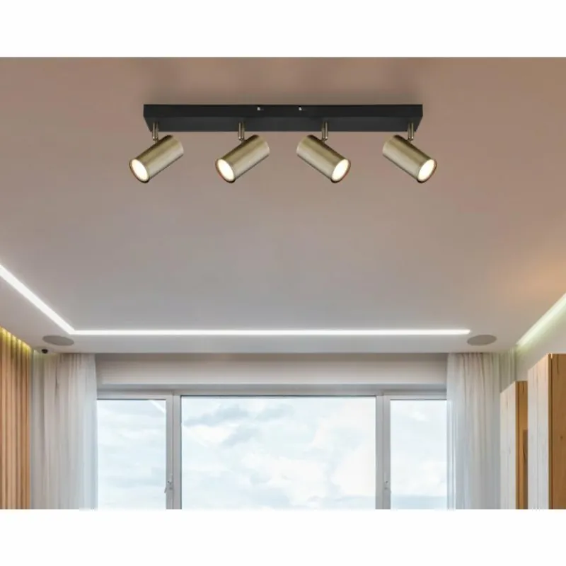 Luminaires Globo Lighting Plafonnier Globo ROBBY Noir, 4 lumières* Spots Et Projecteurs