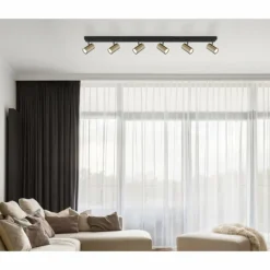 Luminaires Globo Lighting Plafonnier Globo ROBBY Noir, 6 lumières* Spots Et Projecteurs