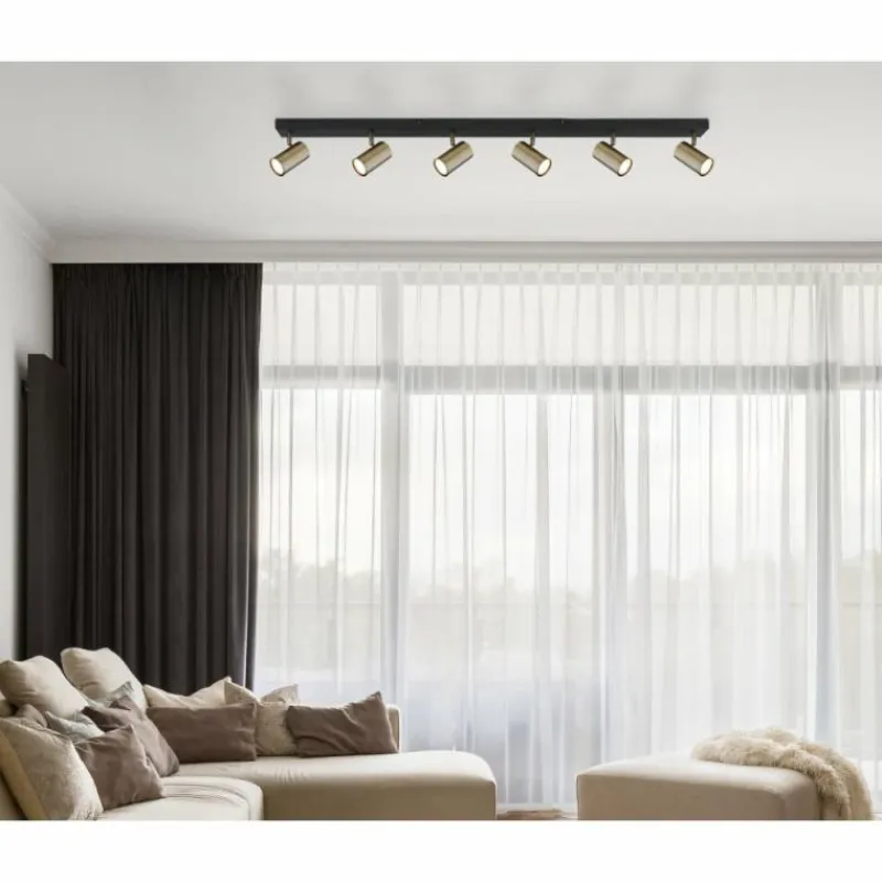 Luminaires Globo Lighting Plafonnier Globo ROBBY Noir, 6 lumières* Spots Et Projecteurs