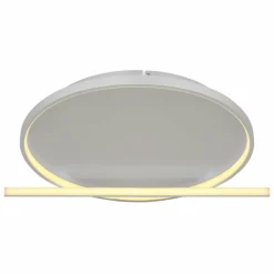 Luminaires Globo Lighting Plafonnier Globo RONDA LED Gris, 1 lumière, Télécommandes* Éclairage Led