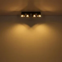 Luminaires Globo Lighting Plafonnier Globo RORY Noir, 4 lumières* Spots Et Projecteurs