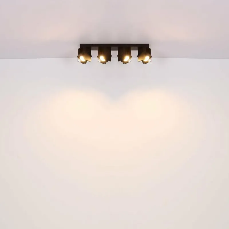 Luminaires Globo Lighting Plafonnier Globo RORY Noir, 4 lumières* Spots Et Projecteurs