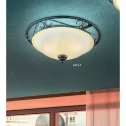 Luminaires Rustiques-Luminaires Globo Lighting Plafonnier Globo RUSTICA II Rouille, 2 lumières