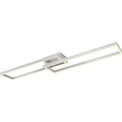 Luminaires Globo Lighting Plafonnier Globo SALMOS LED Aluminium, Gris, Argenté, 2 lumières, Télécommandes, Changeur de couleurs* Éclairage Led