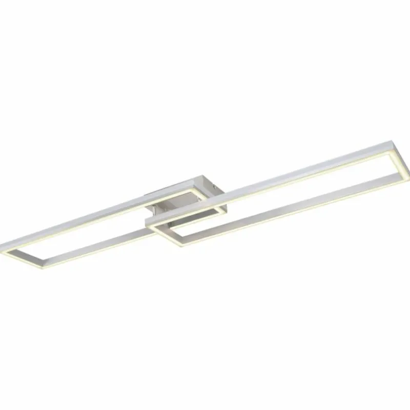 Luminaires Globo Lighting Plafonnier Globo SALMOS LED Aluminium, Gris, Argenté, 2 lumières, Télécommandes, Changeur de couleurs* Éclairage Led