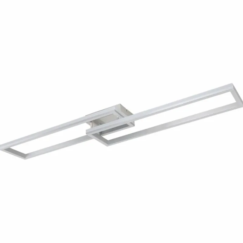 Luminaires Globo Lighting Plafonnier Globo SALMOS LED Aluminium, Gris, Argenté, 2 lumières, Télécommandes, Changeur de couleurs* Éclairage Led