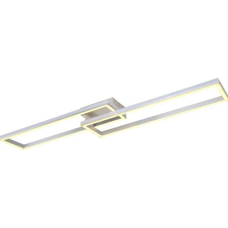 Luminaires Globo Lighting Plafonnier Globo SALMOS LED Aluminium, Gris, Argenté, 2 lumières, Télécommandes, Changeur de couleurs* Éclairage Led