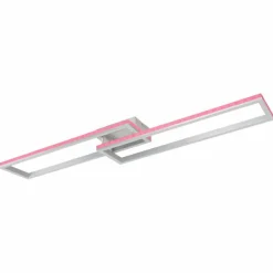 Luminaires Globo Lighting Plafonnier Globo SALMOS LED Aluminium, Gris, Argenté, 2 lumières, Télécommandes, Changeur de couleurs* Éclairage Led