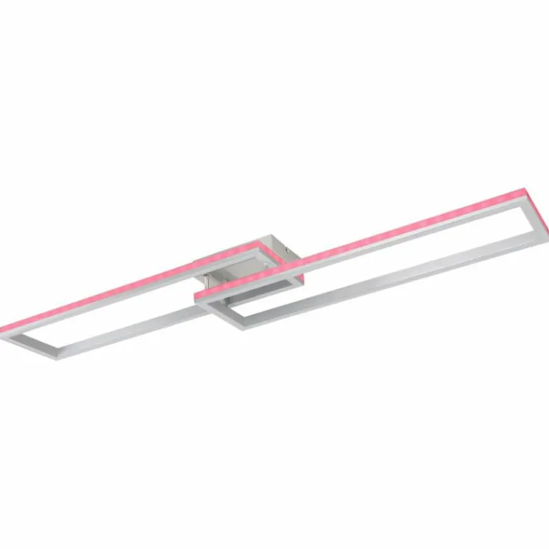 Luminaires Globo Lighting Plafonnier Globo SALMOS LED Aluminium, Gris, Argenté, 2 lumières, Télécommandes, Changeur de couleurs* Éclairage Led