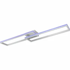 Luminaires Globo Lighting Plafonnier Globo SALMOS LED Aluminium, Gris, Argenté, 2 lumières, Télécommandes, Changeur de couleurs* Éclairage Led