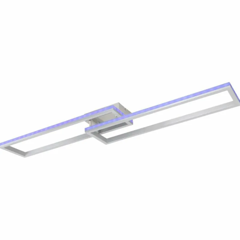 Luminaires Globo Lighting Plafonnier Globo SALMOS LED Aluminium, Gris, Argenté, 2 lumières, Télécommandes, Changeur de couleurs* Éclairage Led